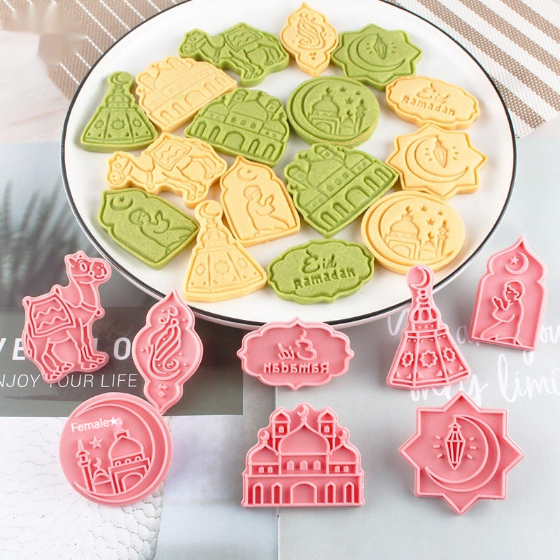 8-Piece Cookie Mold Set for Baking and Cake Decorating - Plastic Irregular Shapes