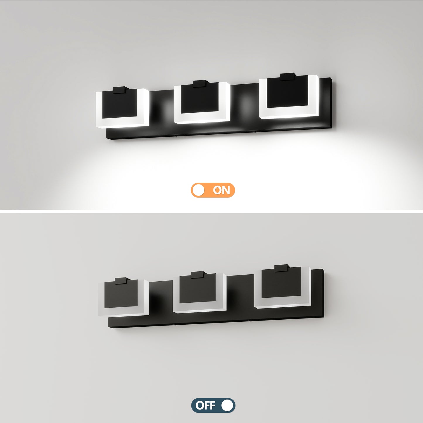 Modern Black LED Vanity Light Fixture - Up & Down Bathroom Lighting