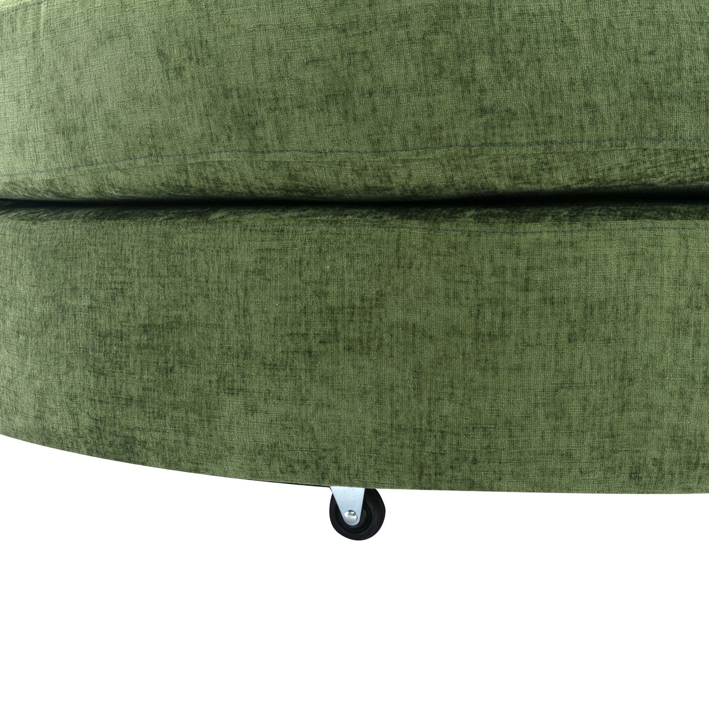 360° Swivel Accent Barrel Chair with Storage Ottoman & 4 Pillows - Green