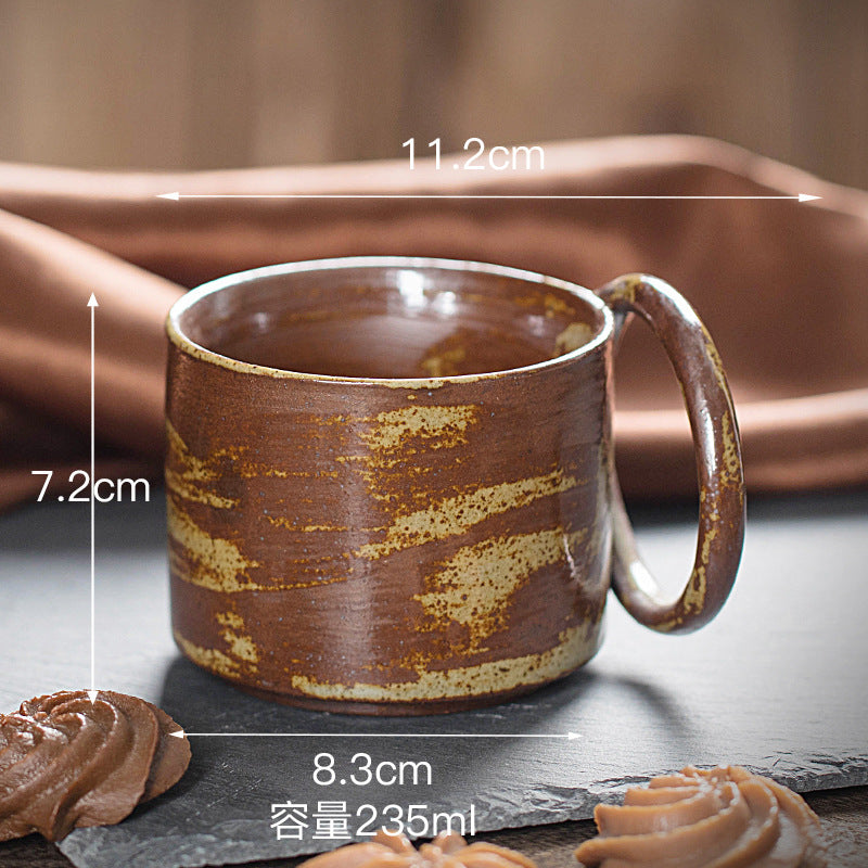Vintage Ceramic Coffee Cup Set - Stackable Drinkware for Kitchen, 235ml