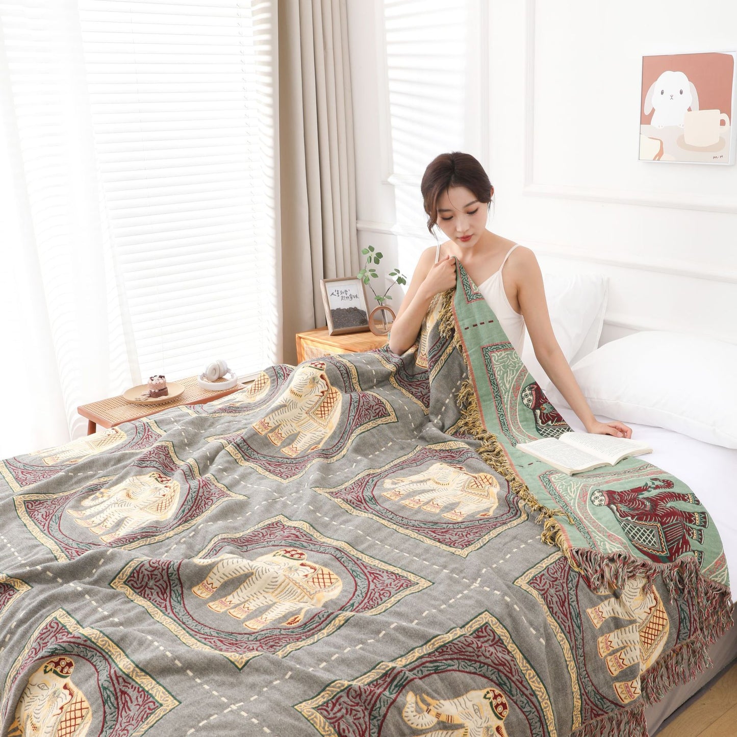Multi-Layer Cotton Gauze Blanket for Sofa and Home Decor