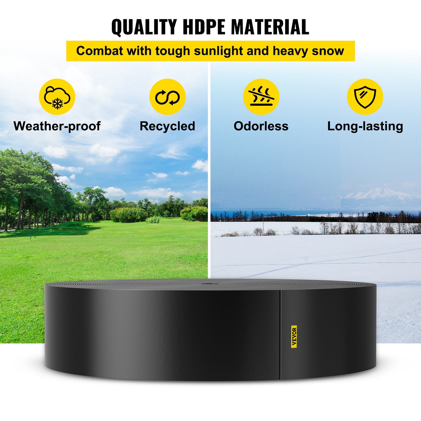 Garden Edging 10 Inch Depth 300 Ft Recycled HDPE Flexible Border for Landscaping
