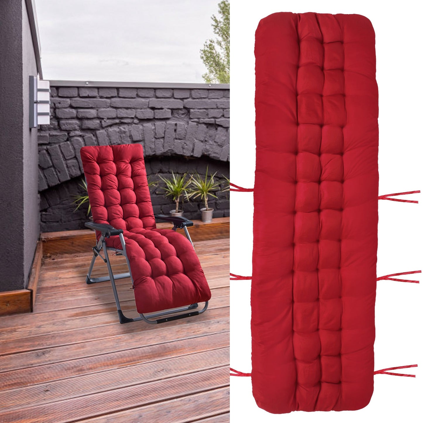 Comfortable Lounger Cushion for Deck Chairs - 67x22in & 71x22in Options