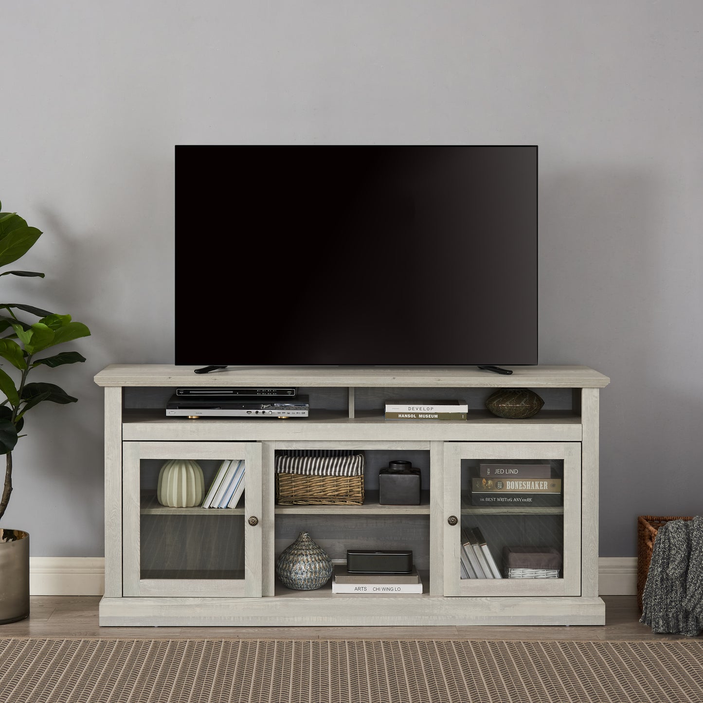 Contemporary TV Media Stand Modern Entertainment Console For Up To 65
