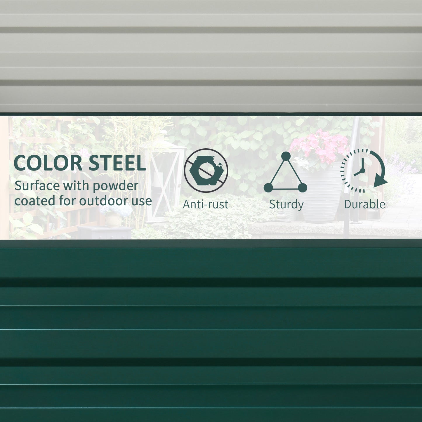 Galvanized Raised Garden Bed Set of 2 - Steel Planter Boxes for Vegetables and Flowers, Rust-Resistant, Easy Assembly, Green, 670x345x60 mm