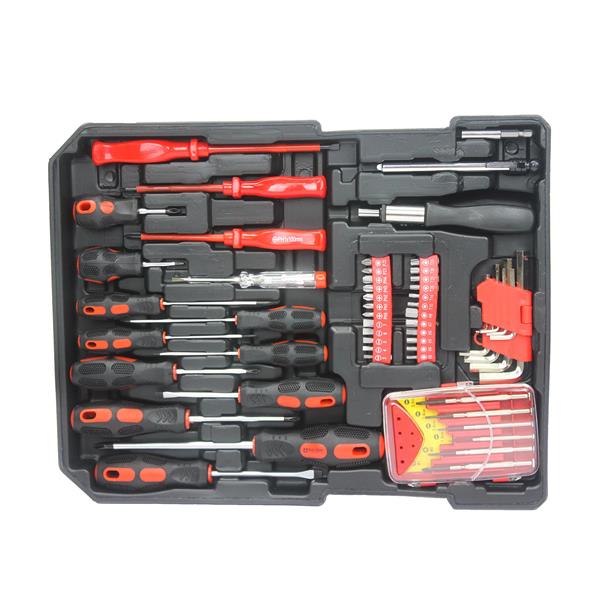 Black 4-Layer Hand Tool Toolbox with Wheels and Lock