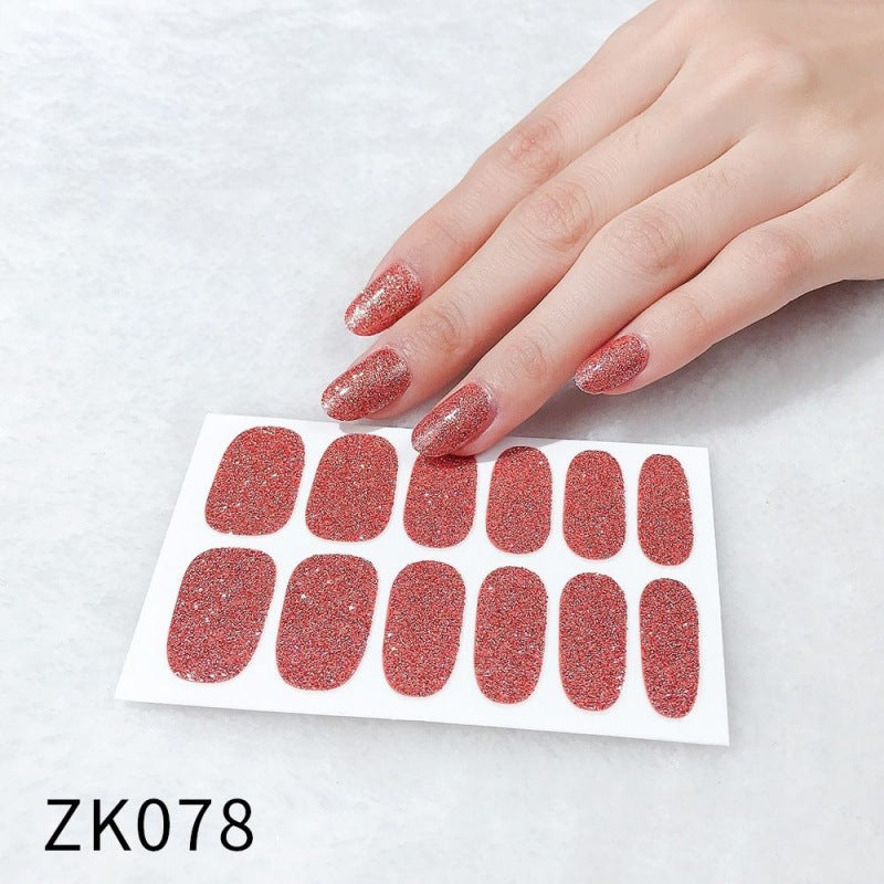 Waterproof Nail Stickers - Cute Peach Design