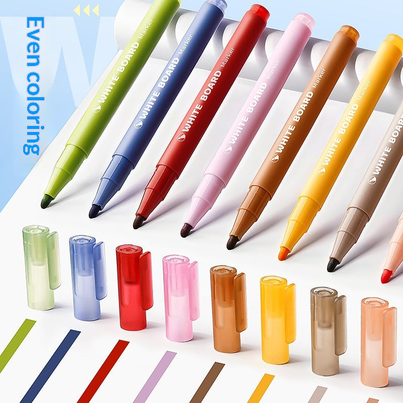 12-Color Erasable Whiteboard Markers Set for Office & Kids Drawing