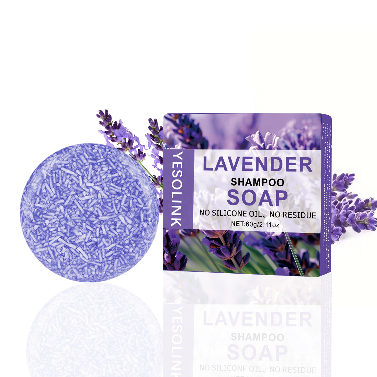 Lavender Shampoo Bar - Natural Hair & Body Cleansing Soap 60g
