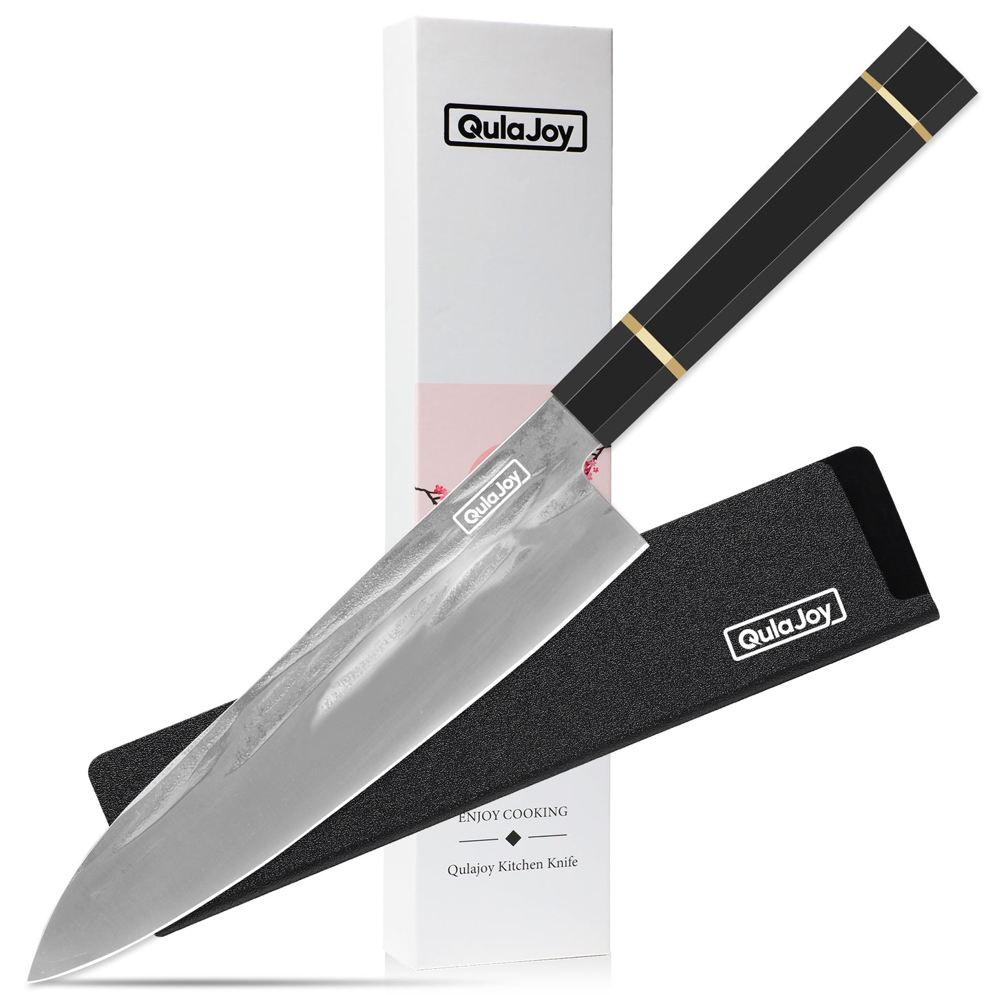 8-Inch Hand Forged Chef Knife - Swedish Sandvik Steel, Octagonal Handle