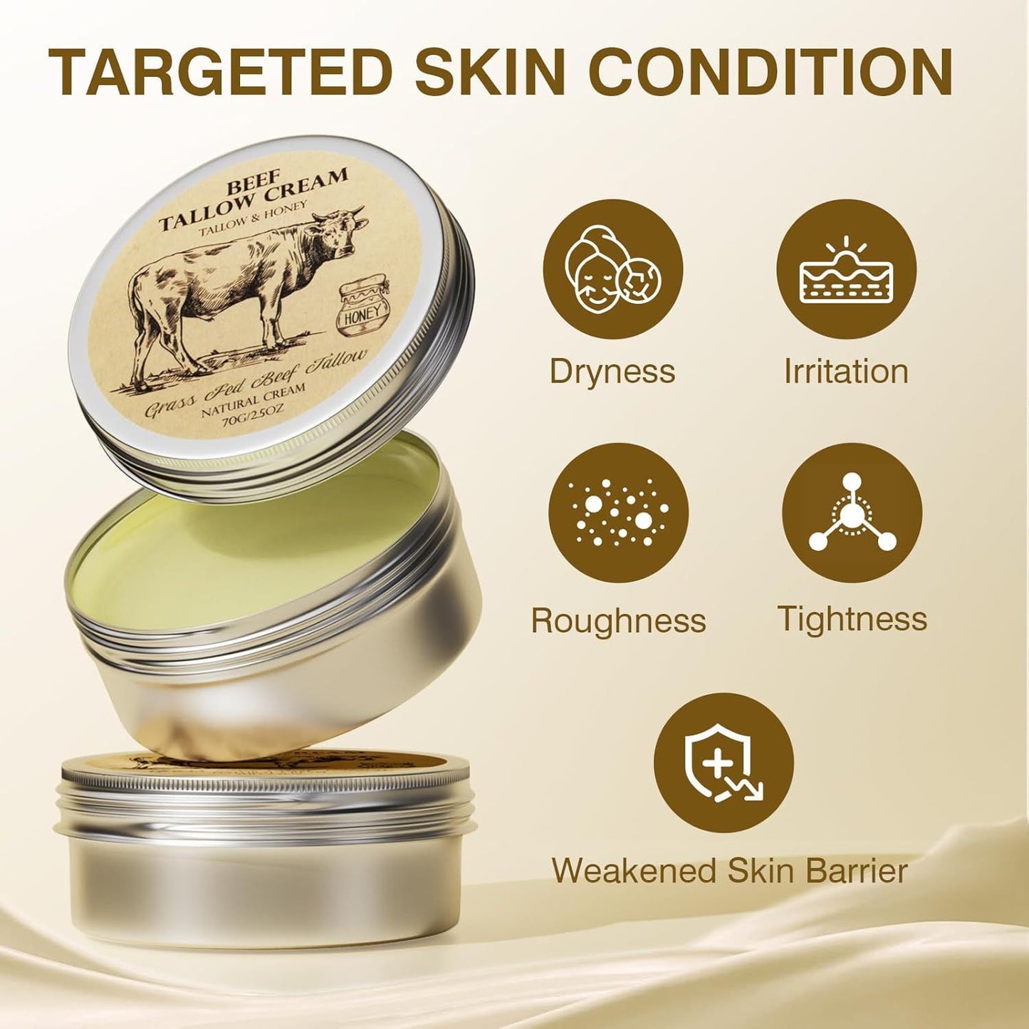 Honey Cow Fat Moisturizing Skin Cream for All Skin Types – 70g