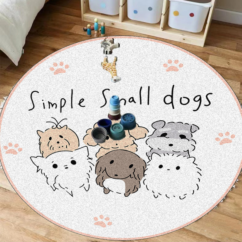 Cute Round Carpet Floor Mat for Bedroom & Living Room - Thickened Soft Cushion