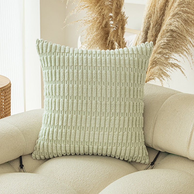 Boho Striped Throw Pillow Covers Plush Fabric Cushion Covers for Sofa & Bed