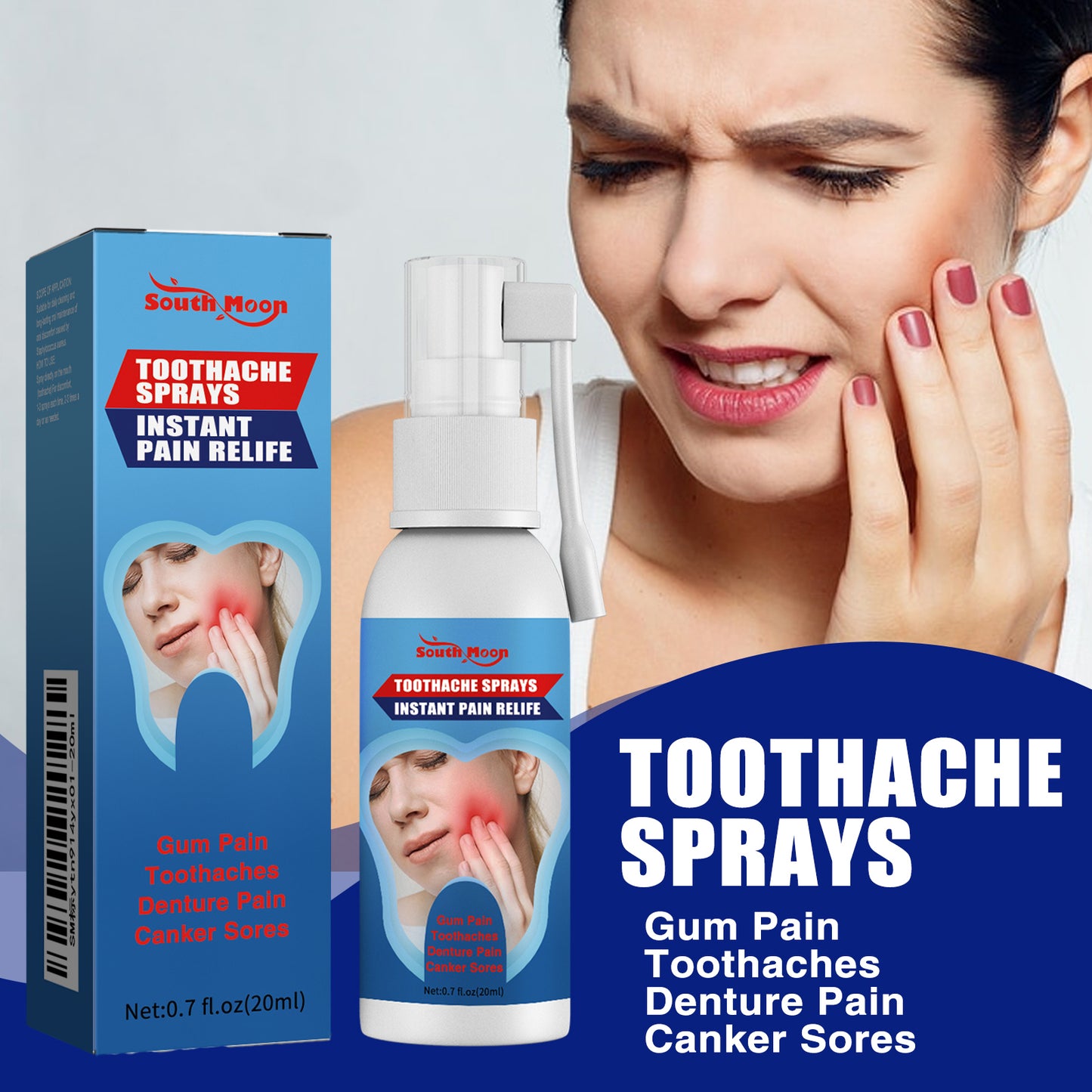 Oral Care Spray for Gum Relief and Teeth Comfort with Peppermint