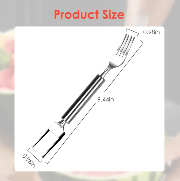 2-in-1 Watermelon Cutter and Fork - Stainless Steel Slicer