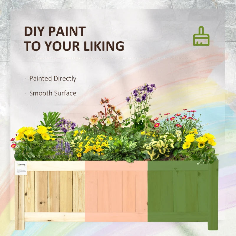 Foldable Wooden Garden Bed - Portable Herb and Vegetable Planter with Drainage