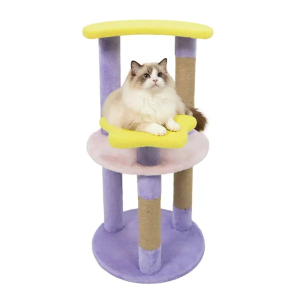 29-Inch Moon & Star Cat Tree with Multiple Levels, Scratching Posts & Anti-Tip for Cats