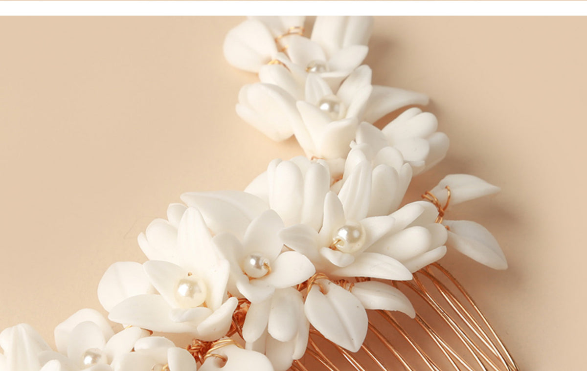 Ceramic Flower Headpiece For Women