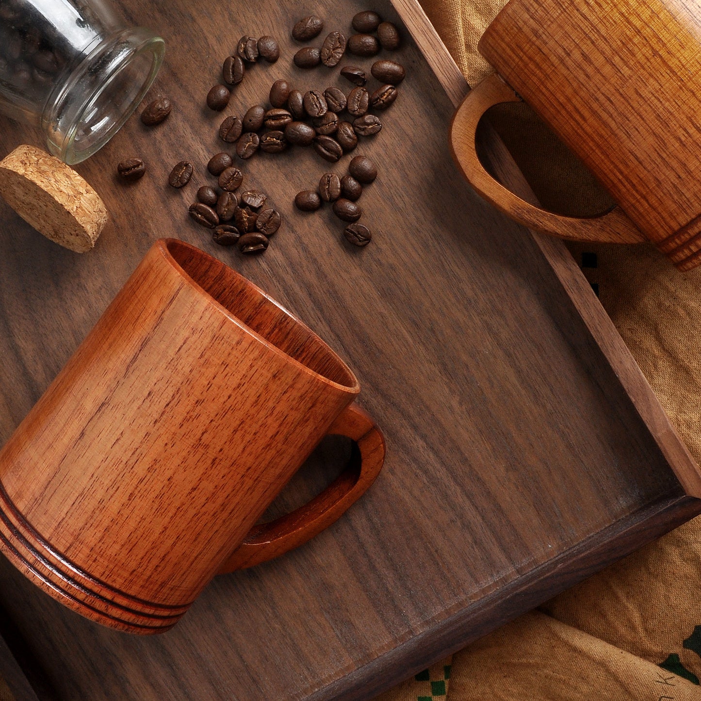 Vintage Wooden Drinkware Mug - Home Kitchen Water Cup