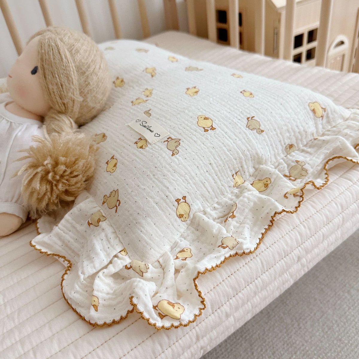 Korean Floral Cotton Gauze Pillowcase - Soft Home Bedding