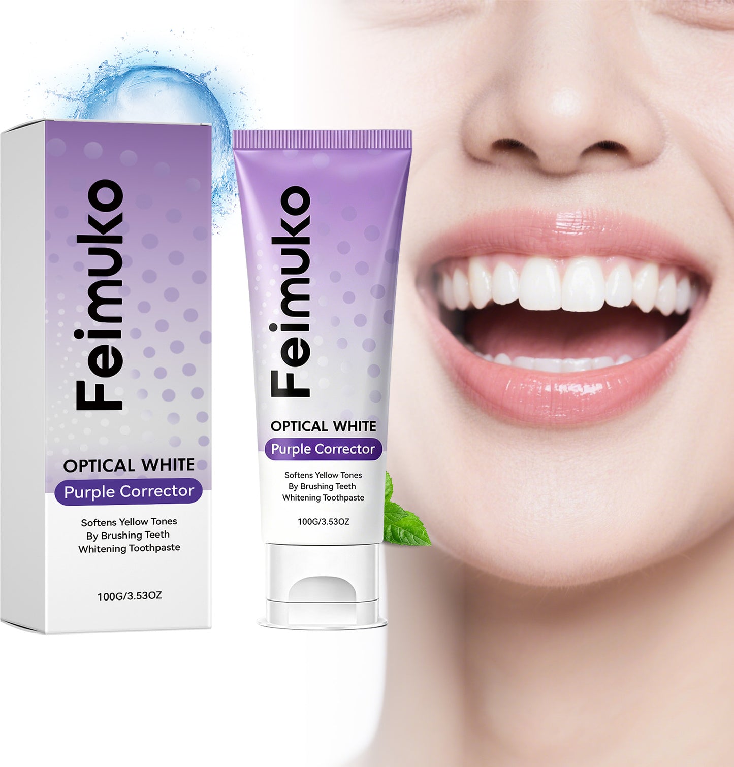 Purple Whitening Toothpaste 100g - Gentle Oral Care & Fresh Breath