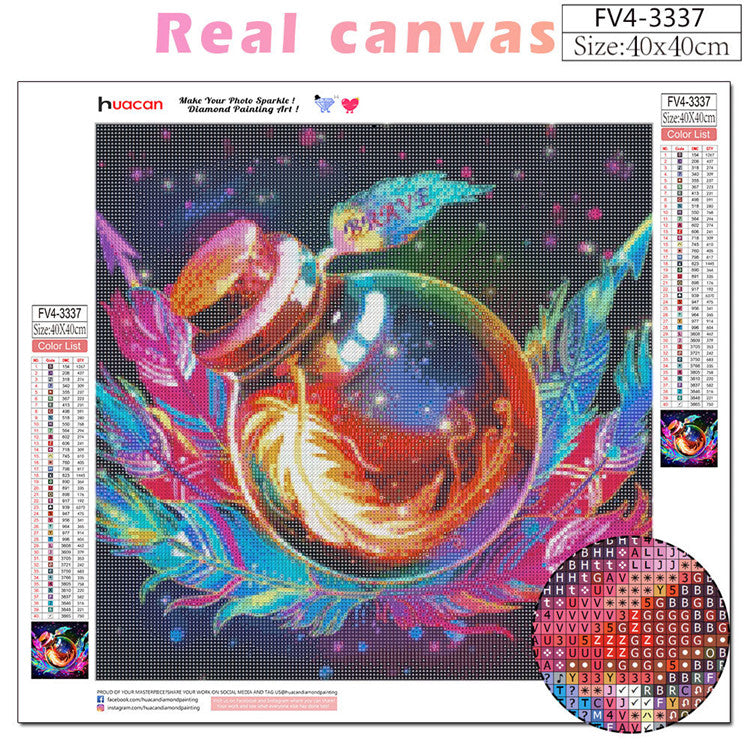 Diamond Painting Mosaic Kit with Feather Wishing Bottle - Custom Size & Style