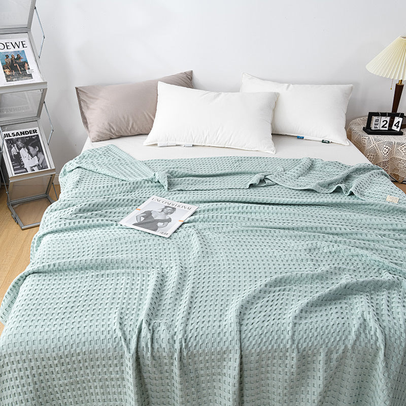 Pure Cotton Waffle Towel Blanket for Bed and Home