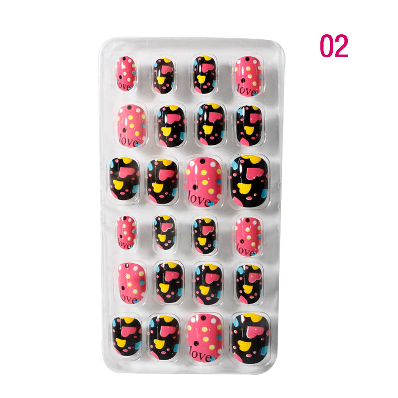 Children's Nail Art Stickers Patch Set - 24-Piece Kids Nail Tips