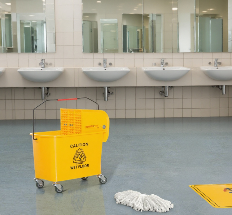 Compact Mop Bucket with Wringer - 21 Quart Capacity, Yellow