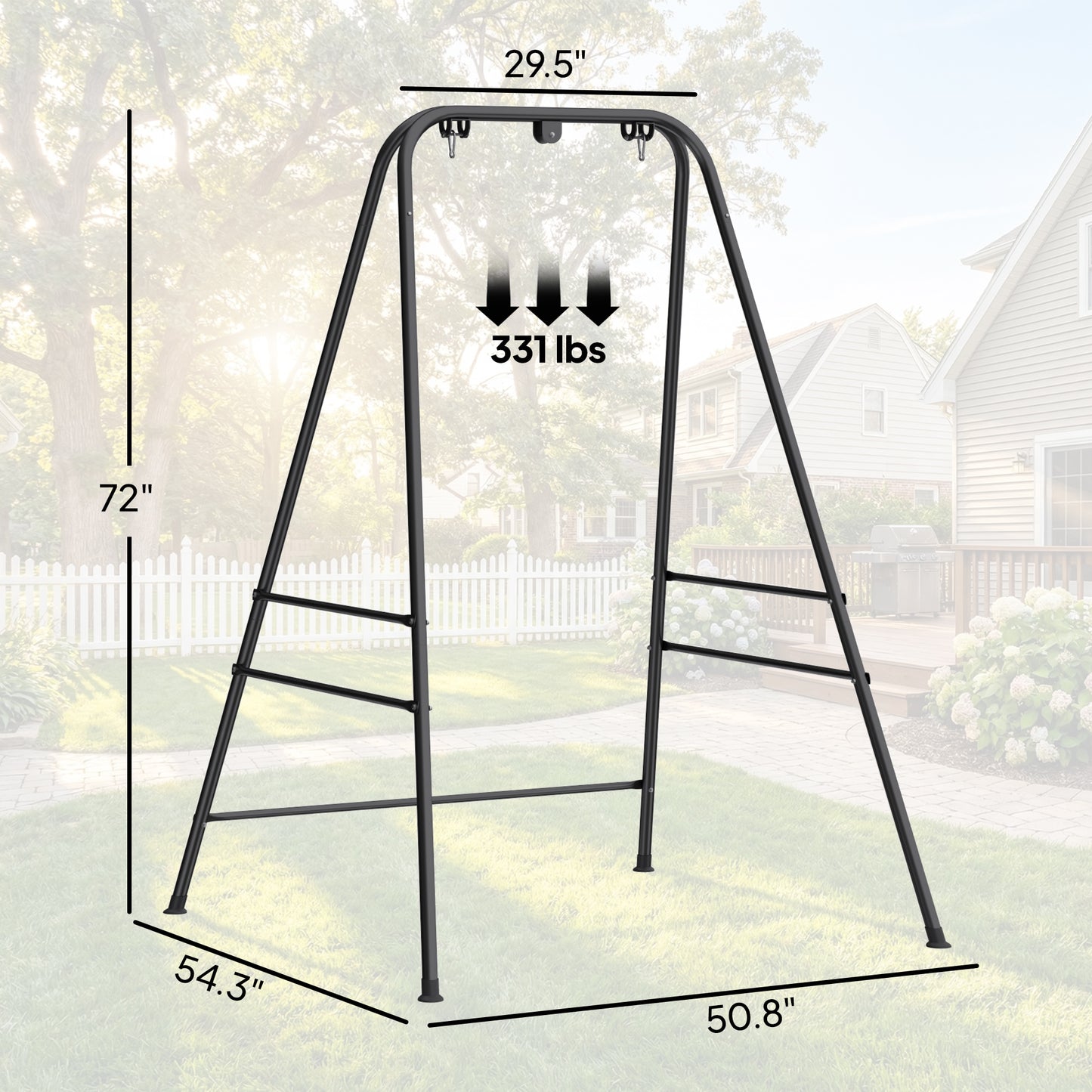 Hammock Chair Stand for Indoor & Outdoor Use - Black