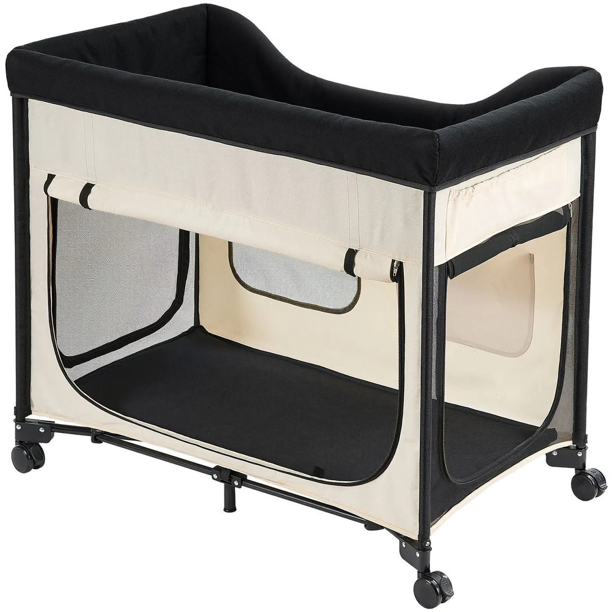 Elevated Foldable Dog Bed XL with Wheels & Storage - Large Pet Cot for Indoor & Outdoor Use