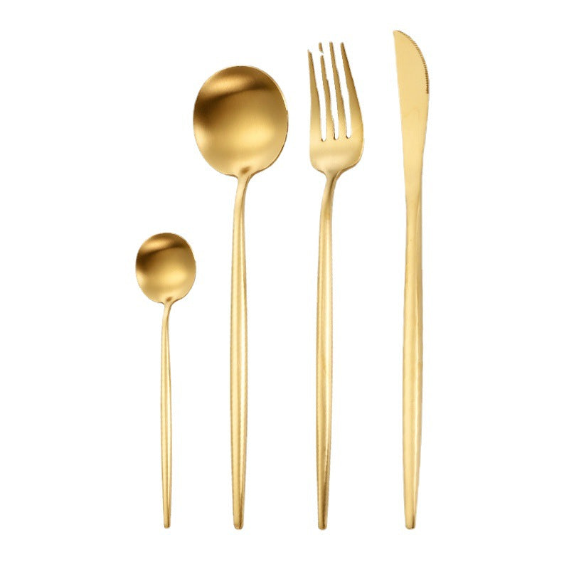 Stainless Steel Dinnerware Set - Thick Portuguese Cutlery, Silver Finish