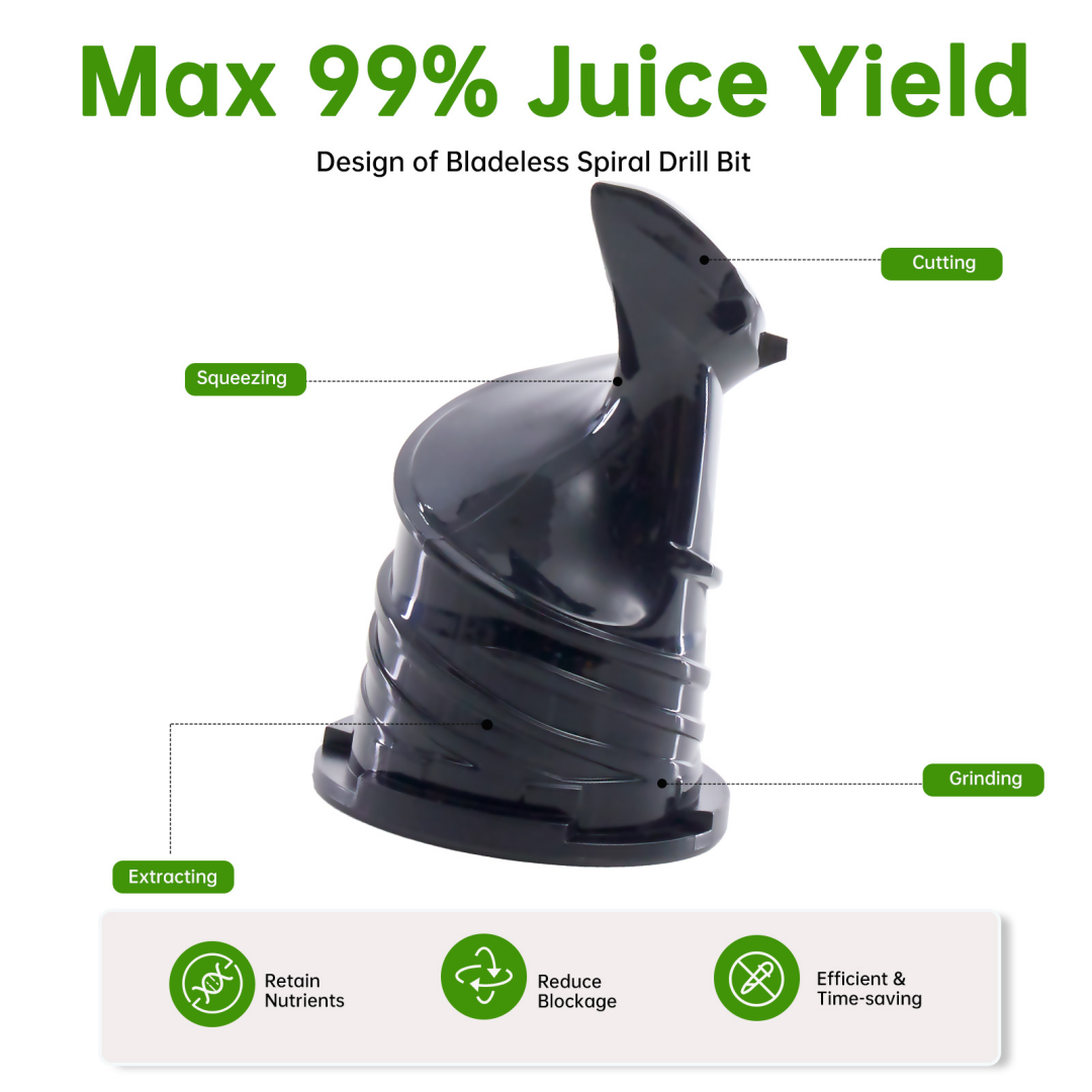 Cold Press Juicer with Wide Feeding Trough - Black