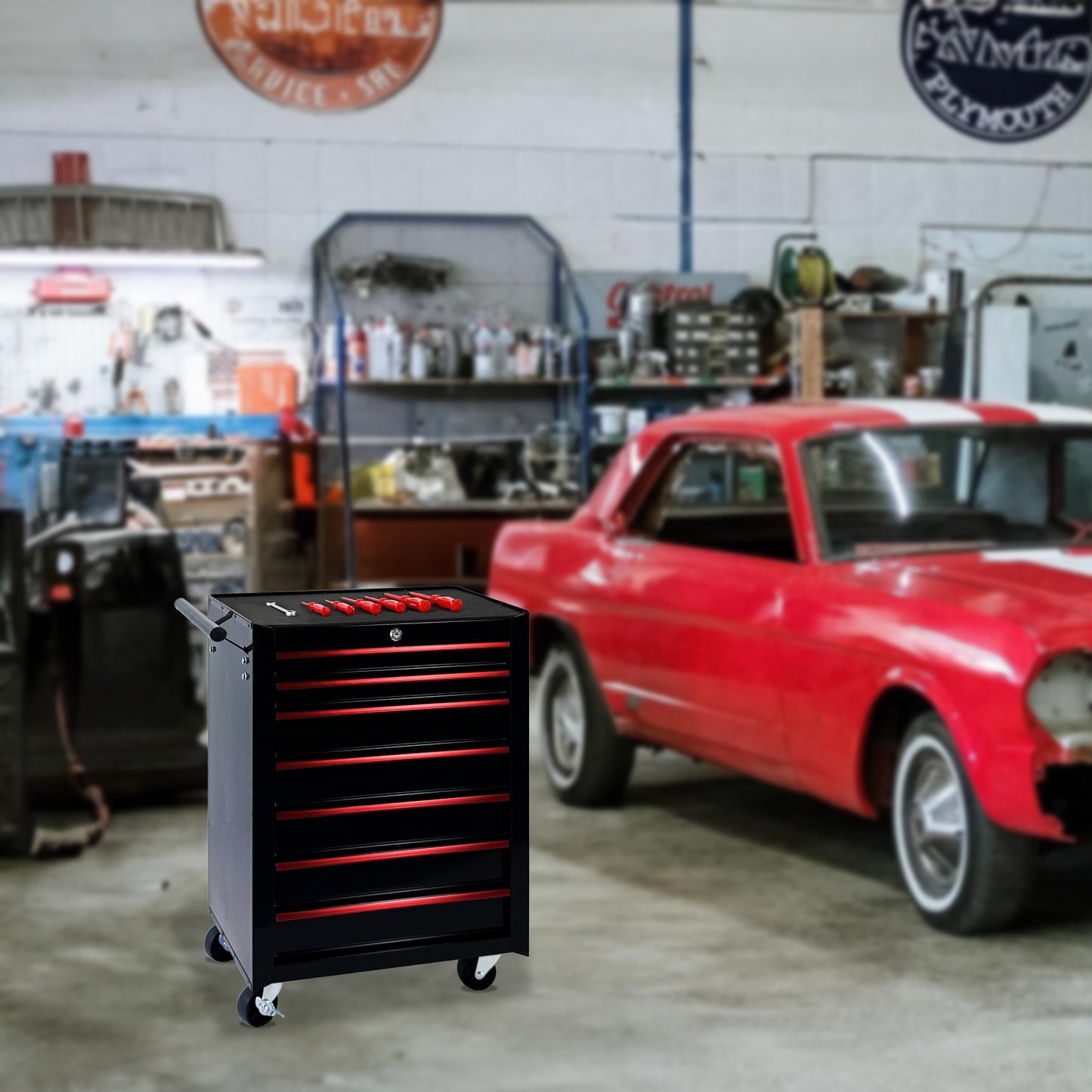 20-Inch Metal Rolling Tool Chest with 7 Drawers, Steel Storage Cabinet