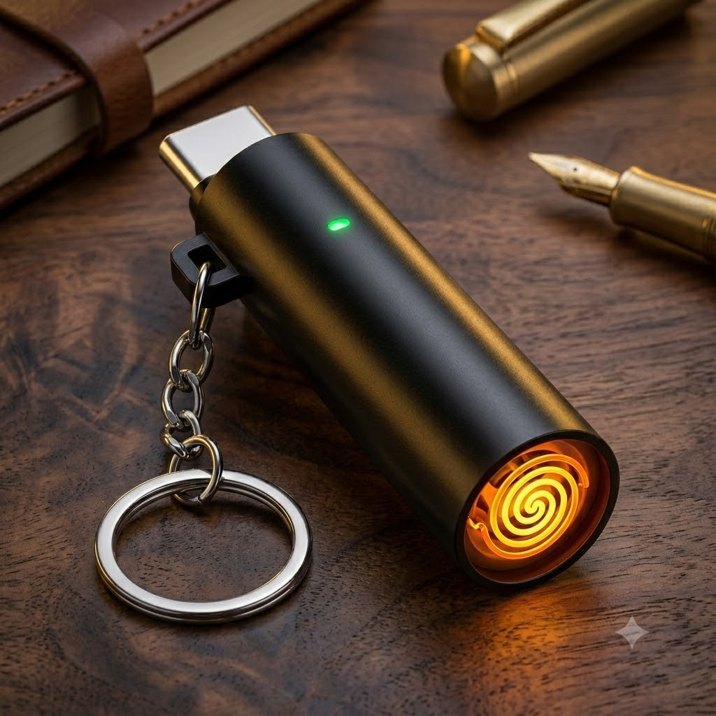 Type-C Phone-Powered Lighter - Battery-Free, Windproof, Mini