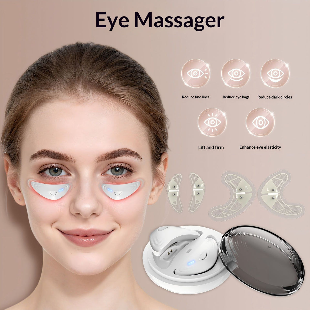 Red Light Eye Beauty Device For Reducing Dark Circles And Puffiness