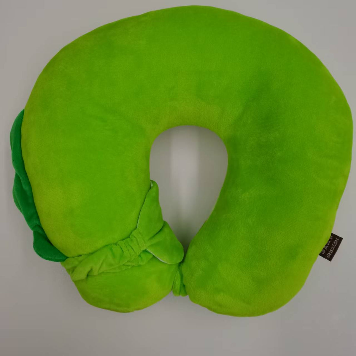 Green Dinosaur U-Shaped Travel Pillow for Napping & Comfort