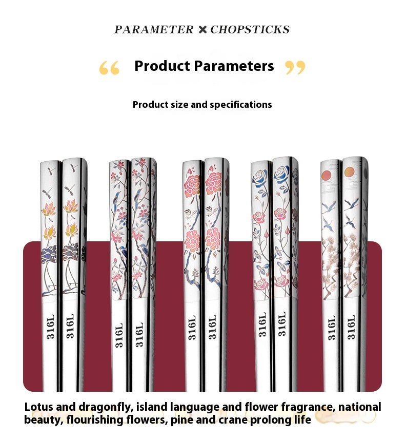 Stainless Steel Chopsticks 25cm Set for Restaurant Hotel & Home Use