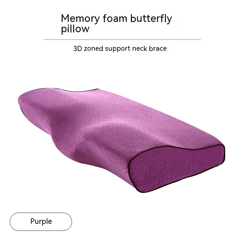 Memory Cotton Butterfly Shaped Pillow for Cervical Support and Neck Care