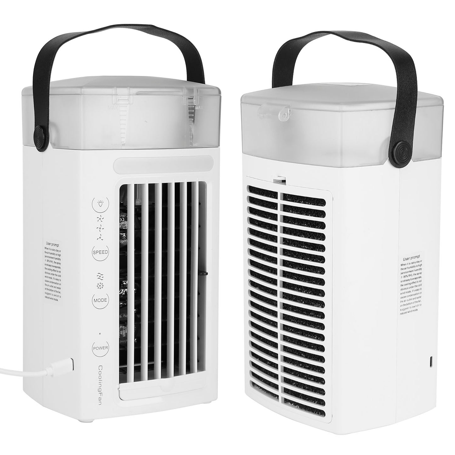 Portable Air Conditioner Fan - 4 in 1 Evaporative Cooler with 3 Speeds & Nightlight