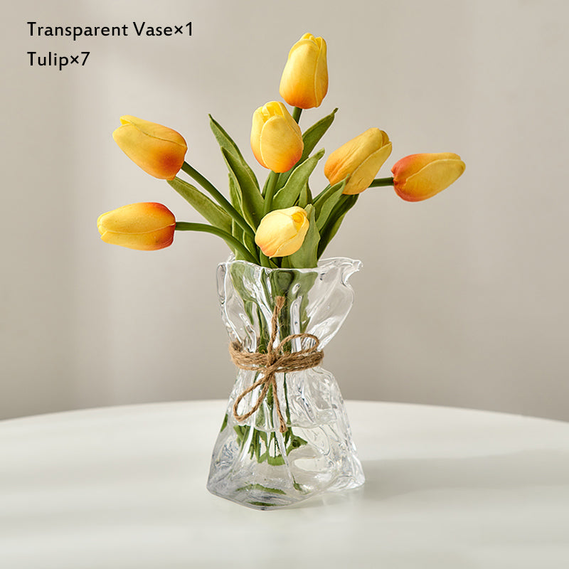 Glass Vase for Dried Flowers - Nordic Home Table Decor Accessory