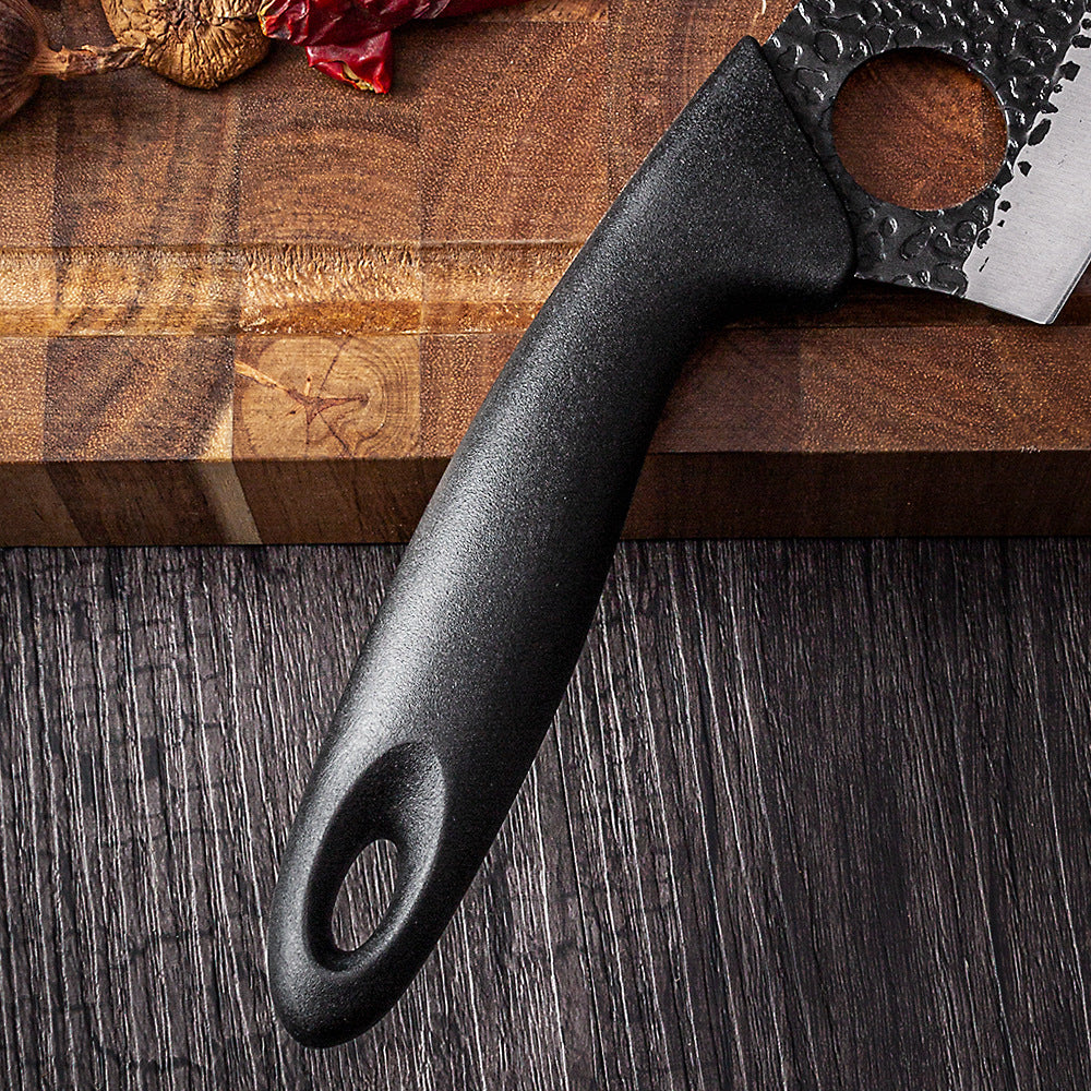 Bone Pick Knife with Stainless Steel Blade and Leather Holster - Black