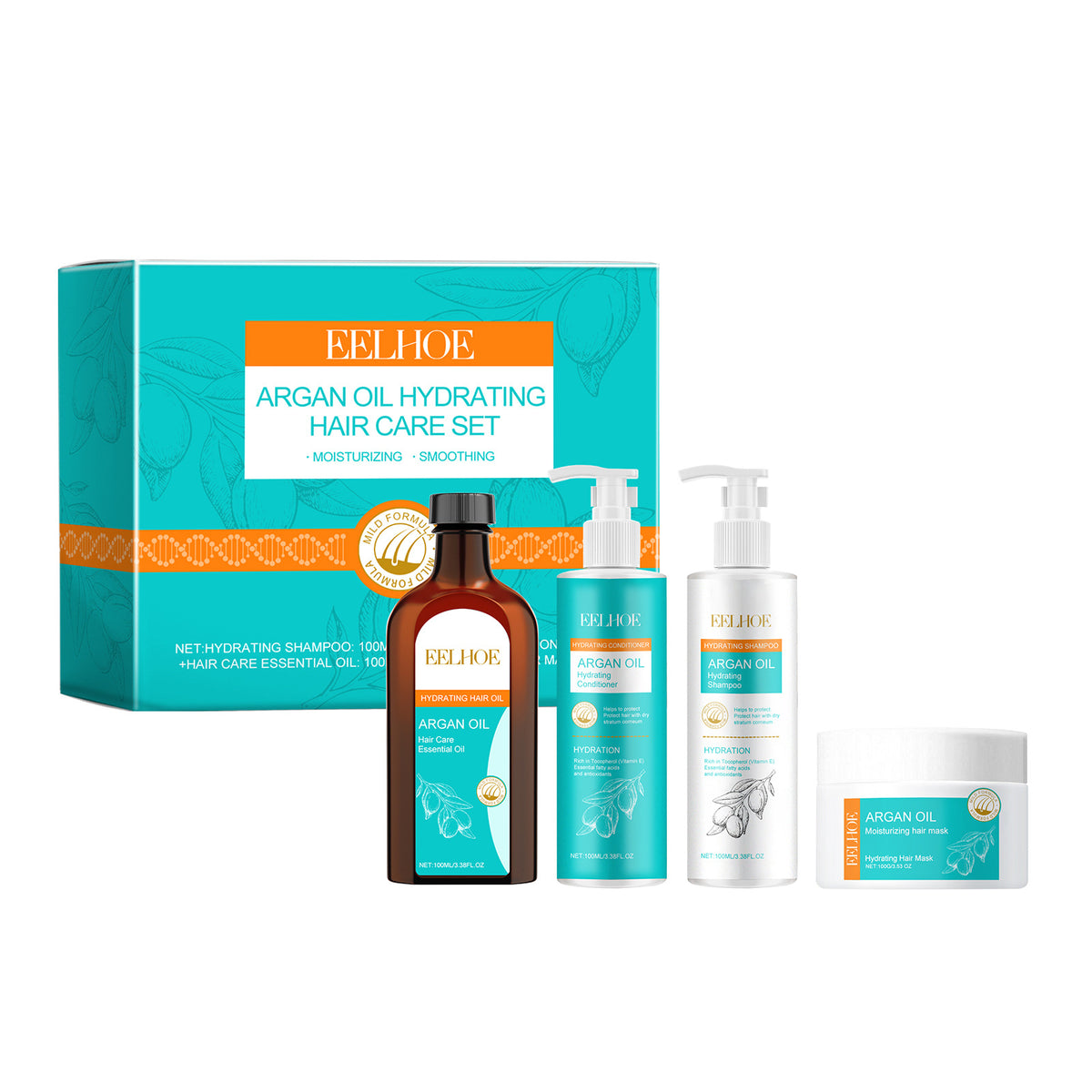 Morocco Nuts Oil Hair Care Set with Shampoo, Conditioner & Hair Mask