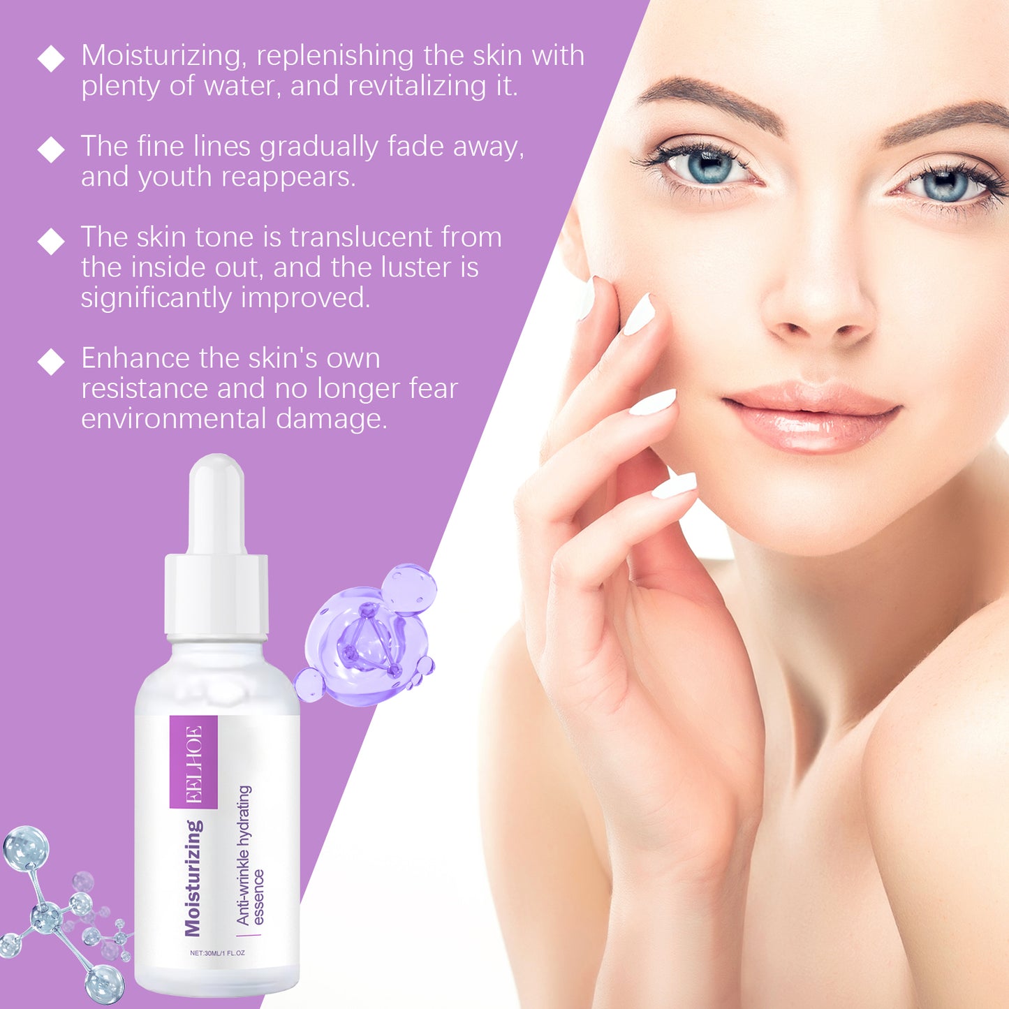 Hyaluronic Acid & Vitamin C Anti-Wrinkle Facial Serum - 30ml