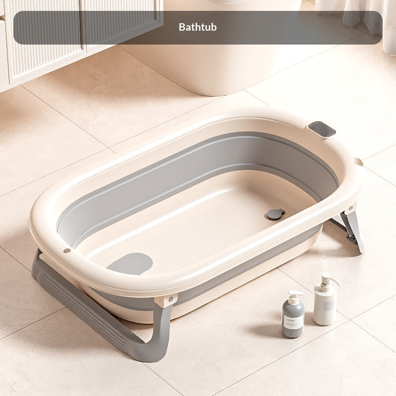 Large Portable Folding Baby Bathtub - Household Plastic Bath for Newborns