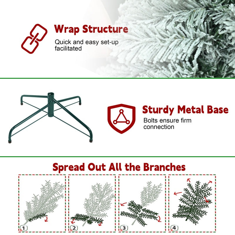 PVC Flocked Christmas Tree - Multiple Heights Available