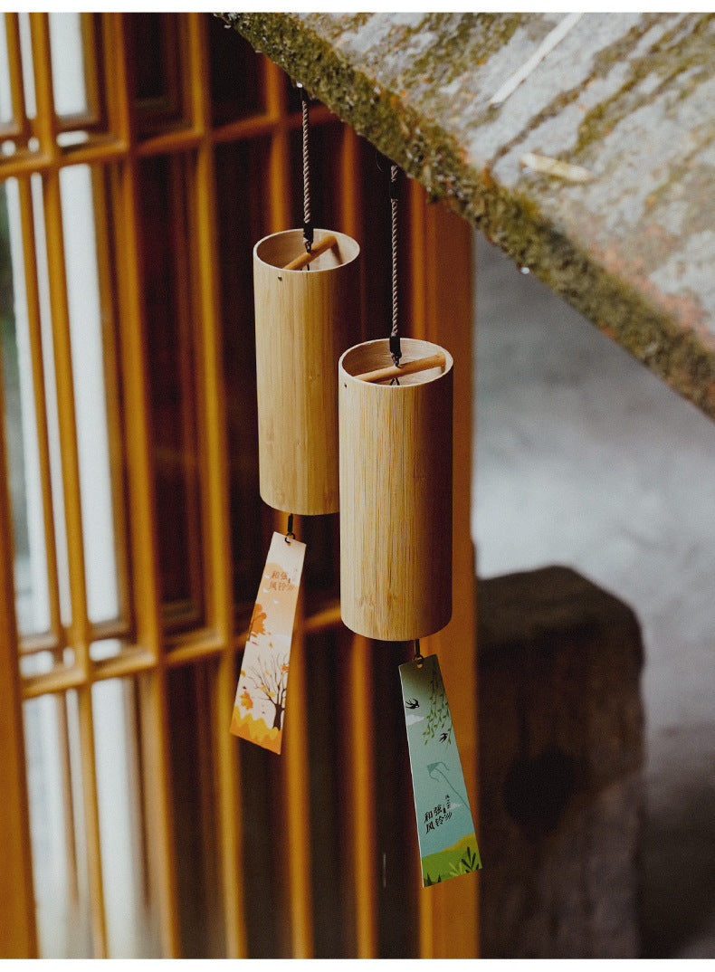 8-Tone Four Seasons Wind Chimes - Bamboo Modern Garden Decor Gift