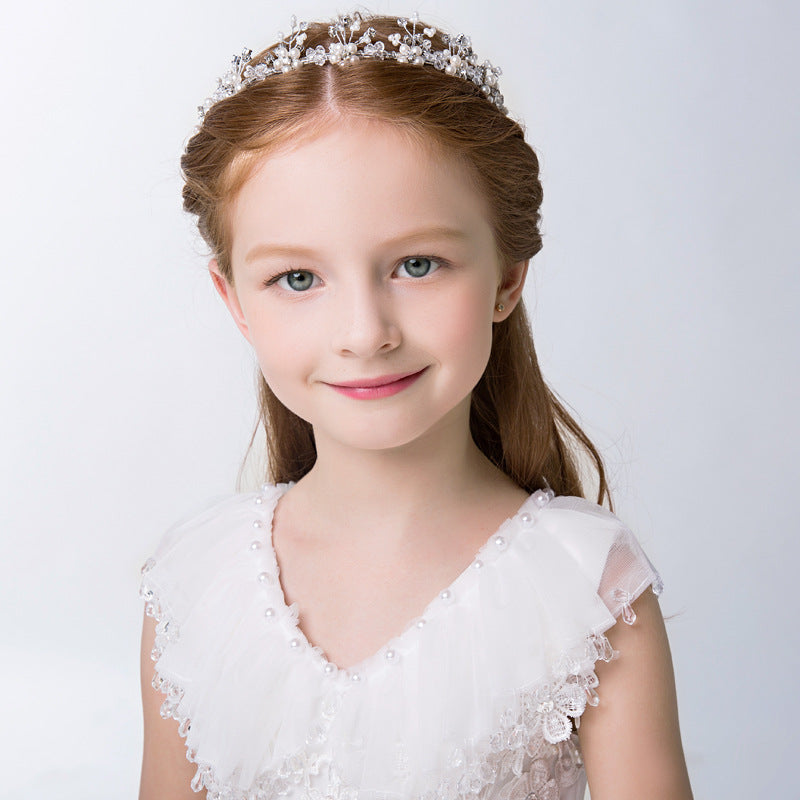 Wedding Flower Girl and Bridesmaid Hair Accessories White Pearl Headband