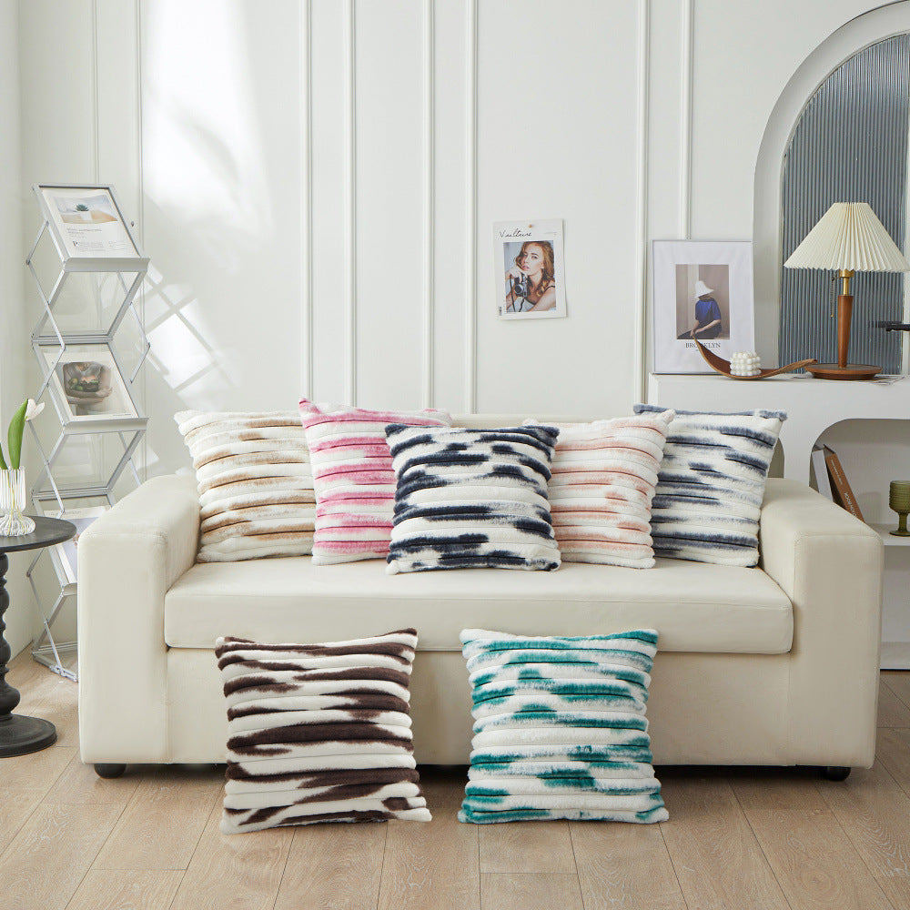 Geometric Striped Square Pillow Cover 45x45cm - Multiple Colors