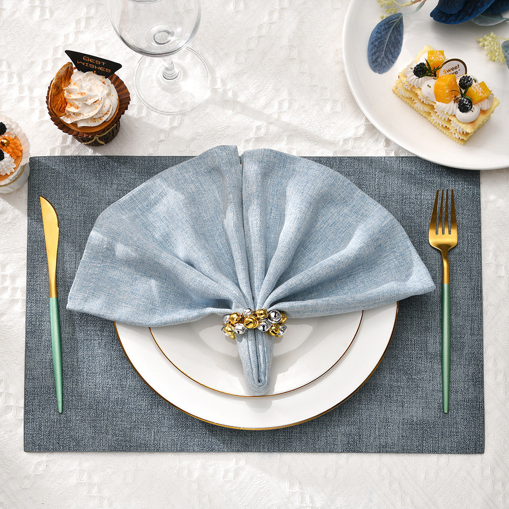 Gold Silver Bell Beaded Napkin Ring Set for Festive Table Decor